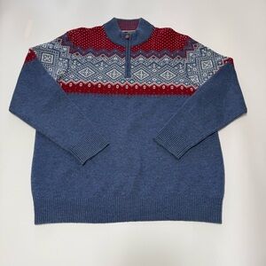 Vineyard Vines by Shep and Ian Blue and Red Zip-Up Sweater